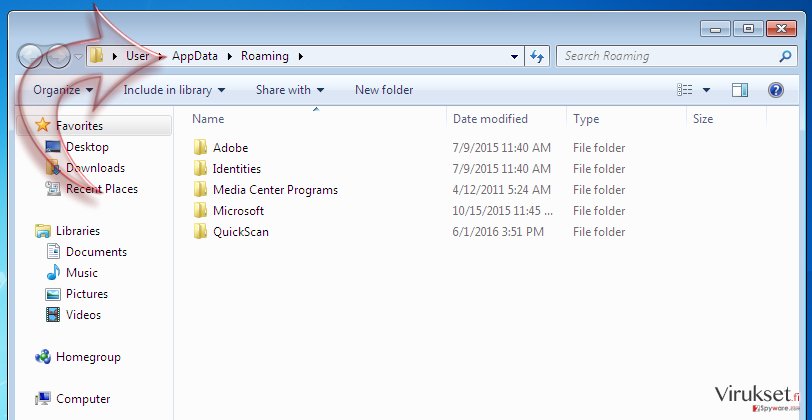 Mene "AppData" kansioon Mene "AppData" kansioon