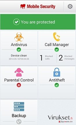 BullGuard Mobile Security kuvankaappaus BullGuard Mobile Security kuvankaappaus