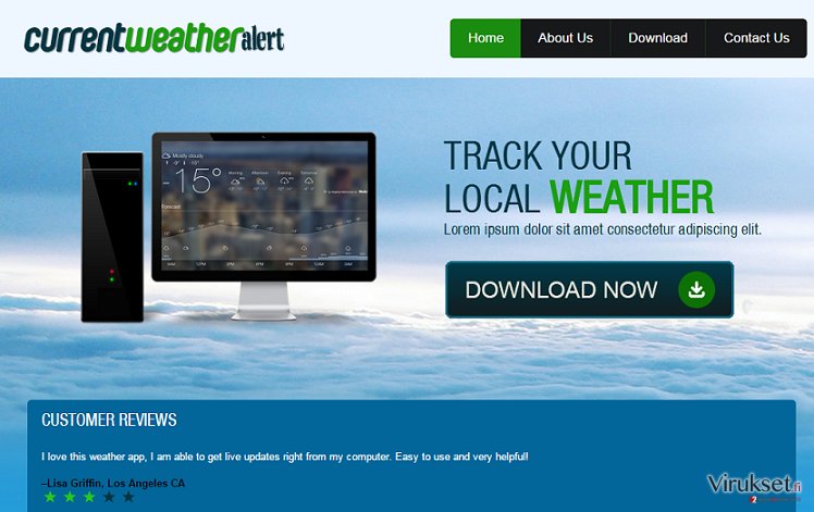 Current Weather Alert mainokset kuvankaappaus Current Weather Alert mainokset kuvankaappaus