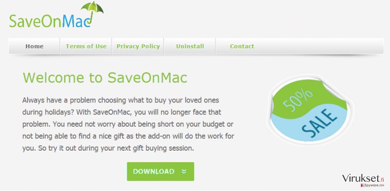 SaveOnMac mainokset kuvankaappaus SaveOnMac mainokset kuvankaappaus