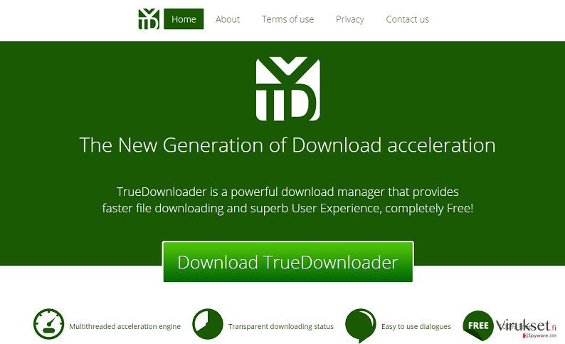 TrueDownloader mainokset kuvankaappaus TrueDownloader mainokset kuvankaappaus