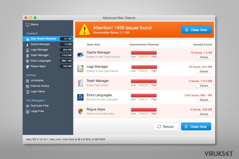 Advanced Mac Cleaner virus