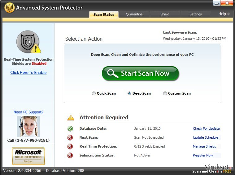 Advanced System Protector kuvankaappaus Advanced System Protector kuvankaappaus
