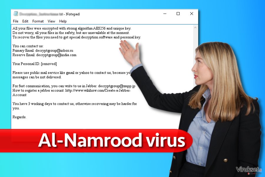 Al-Namrood lunnasohjelma viruksen viesti Al-Namrood lunnasohjelma viruksen viesti