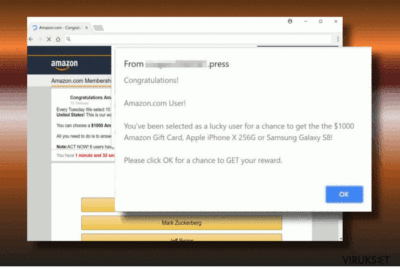 Kuva “Amazon.com Membership Rewards” pop-upista