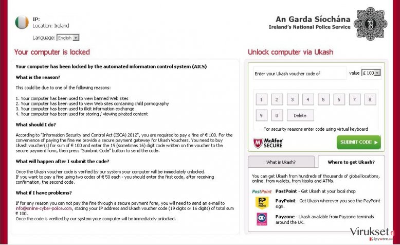An Garda Siochana virus kuvankaappaus An Garda Siochana virus kuvankaappaus