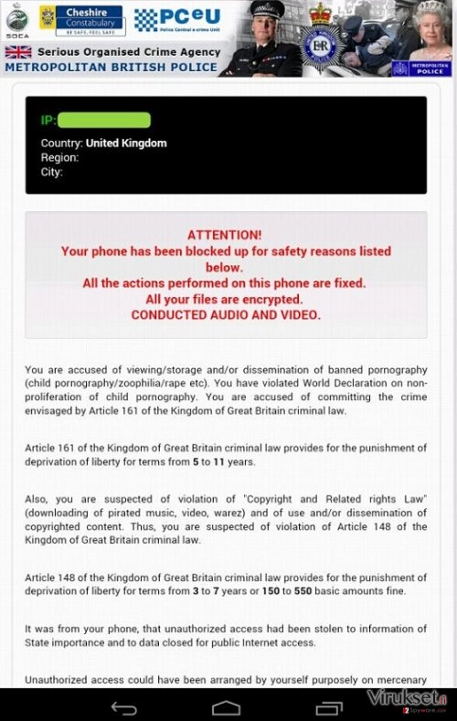 Android Police Virus kuvankaappaus Android Police Virus kuvankaappaus