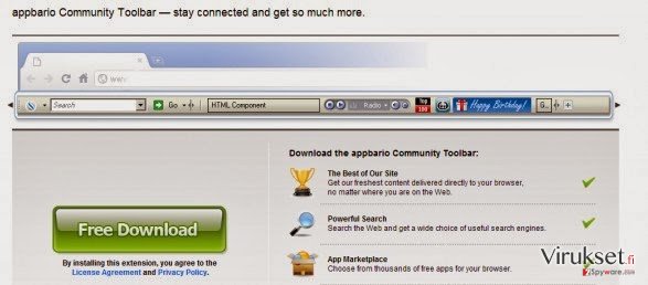 Appbario toolbar kuvankaappaus Appbario toolbar kuvankaappaus