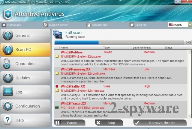 Attentive Antivirus kuvankaappaus Attentive Antivirus kuvankaappaus