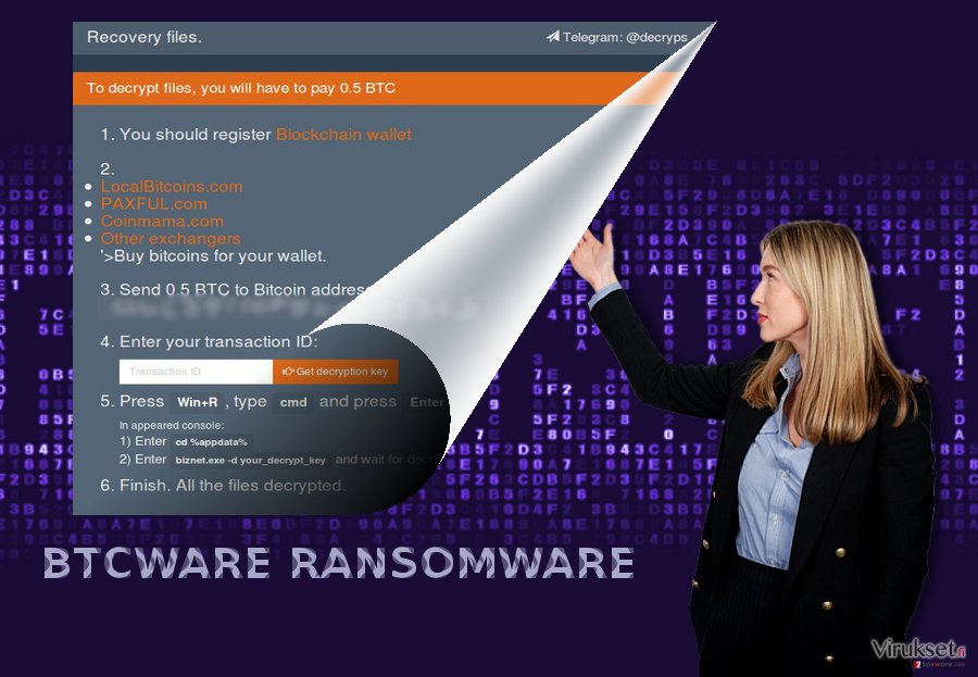 BTCWare lunnasohjelma viruksen kuvankaappaus BTCWare lunnasohjelma viruksen kuvankaappaus