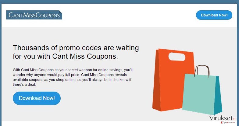 Cant Miss Coupons virus kuvankaappaus Cant Miss Coupons virus kuvankaappaus