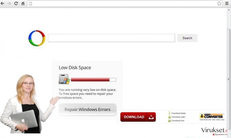 Chrome uudellenohjaus virus kuvankaappaus