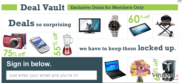 Deal Vault virus kuvankaappaus Deal Vault virus kuvankaappaus