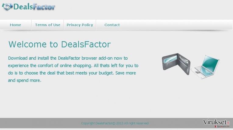 DealsFactor virus kuvankaappaus DealsFactor virus kuvankaappaus
