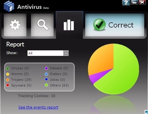 Facebook Antivirus kuvankaappaus Facebook Antivirus kuvankaappaus