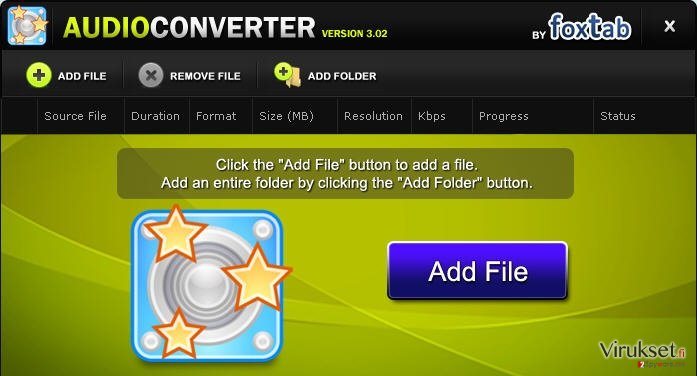 FoxTab Audio Converter kuvankaappaus FoxTab Audio Converter kuvankaappaus
