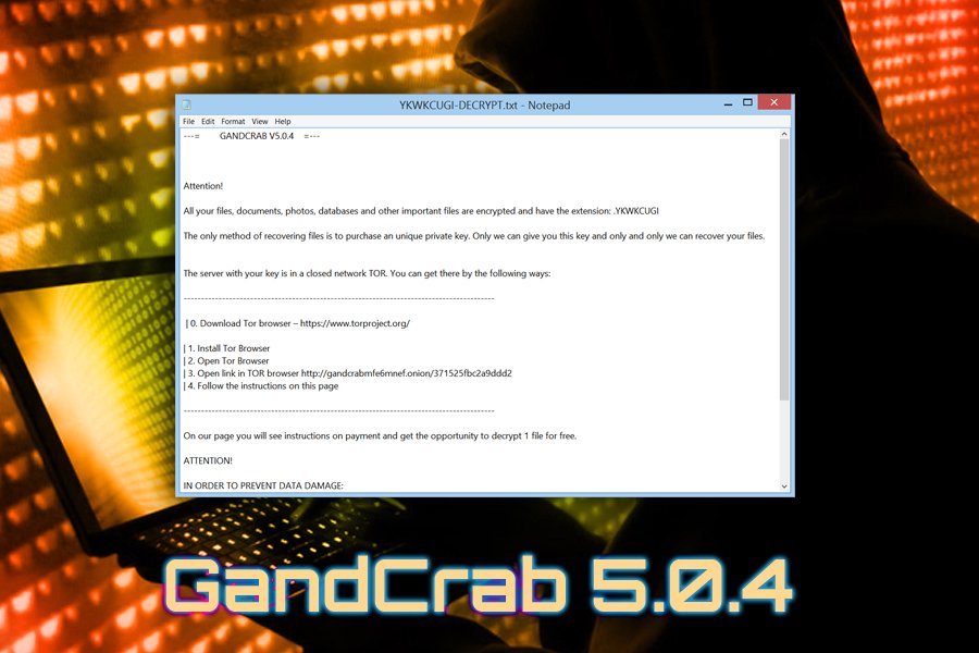 Gandcrab 5.0.4 lunnasohjelma