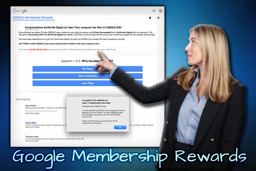 Google Membership Reward mielipidekysely huijaus