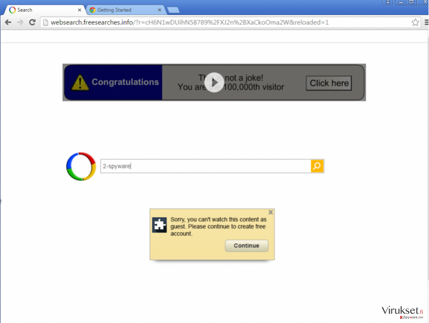 Google uudelleenohjaus kuvankaappaus