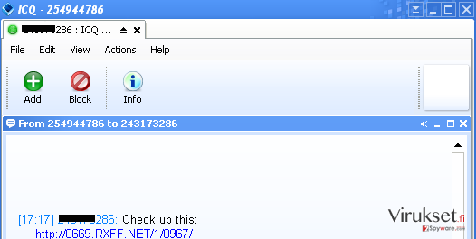 ICQ virus kuvankaappaus ICQ virus kuvankaappaus