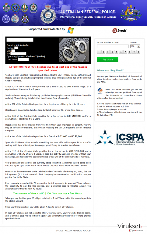 ICSPA virus kuvankaappaus ICSPA virus kuvankaappaus