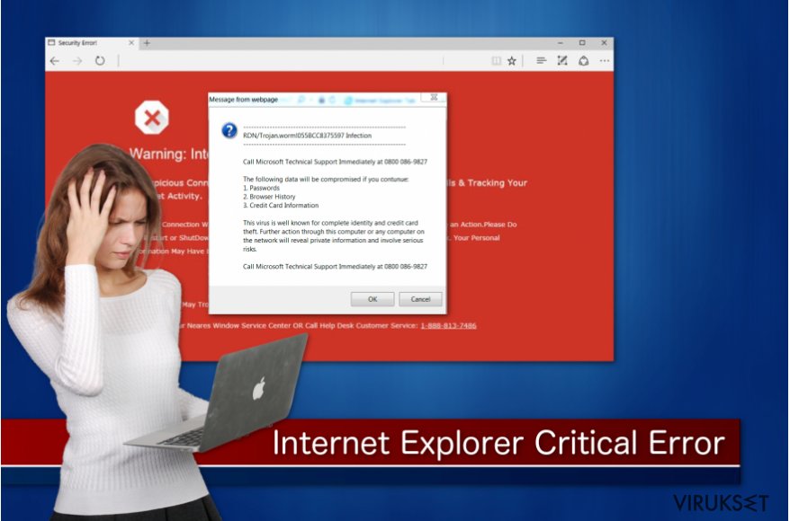 "Internet Explorer Critical ERROR" huijaus