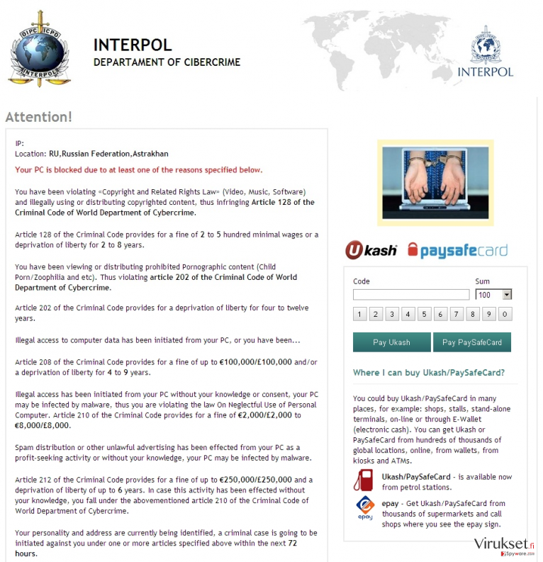 Interpol virus kuvankaappaus Interpol virus kuvankaappaus
