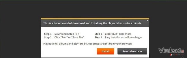 'Infected files have corrupted your Flash Player' virus kuvankaappaus 'Infected files have corrupted your Flash Player' virus kuvankaappaus