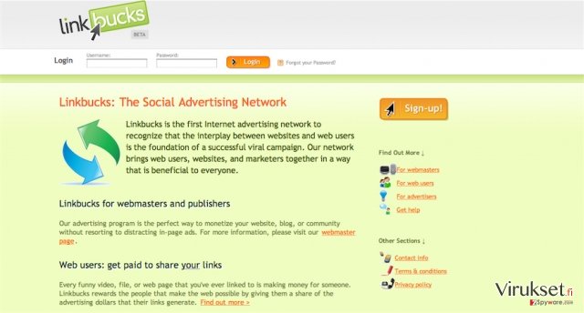 Linkbucks.com virus kuvankaappaus Linkbucks.com virus kuvankaappaus