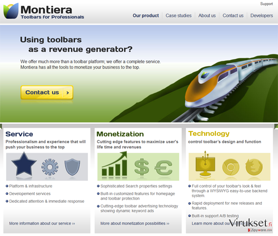 Montiera Toolbar kuvankaappaus Montiera Toolbar kuvankaappaus