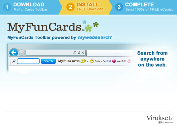 MyFunCards Toolbar kuvankaappaus MyFunCards Toolbar kuvankaappaus