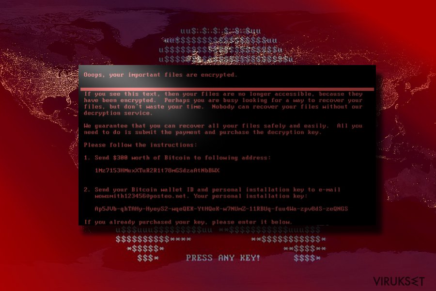 Petya virus kuvankaappaus Petya virus kuvankaappaus