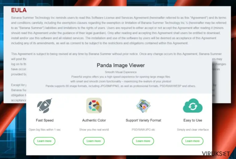 Panda viewer EULA printscreen