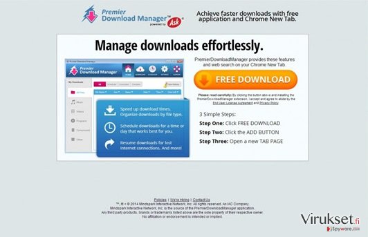 Premier Download Manager Työkalupalkki kuvankaappaus Premier Download Manager Työkalupalkki kuvankaappaus