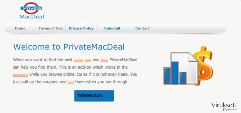 PriveteMacDeal mainokset kuvankaappaus PriveteMacDeal mainokset kuvankaappaus