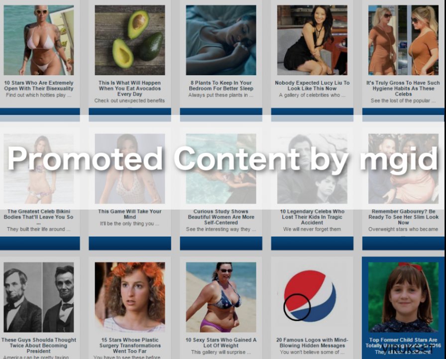 "Promoted Content by mgid" mainokset kuva