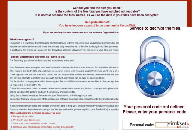 The picture showing ransomware notification