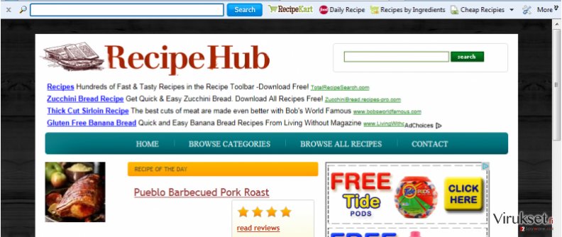 RecipeHub Työkalupalkki kuvankaappaus RecipeHub Työkalupalkki kuvankaappaus