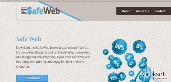 SafeWeb mainosohjelma kuvankaappaus SafeWeb mainosohjelma kuvankaappaus
