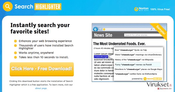 Search Highlighter kuvankaappaus Search Highlighter kuvankaappaus