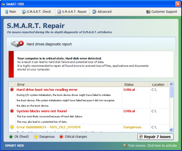 Smart HDD kuvankaappaus Smart HDD kuvankaappaus