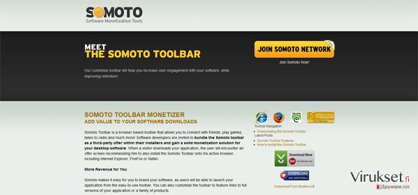 Somoto Toolbar kuvankaappaus Somoto Toolbar kuvankaappaus