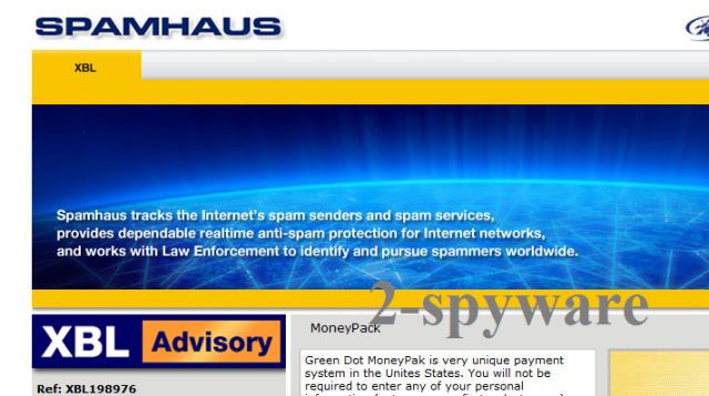 Spamhaus virus kuvankaappaus Spamhaus virus kuvankaappaus
