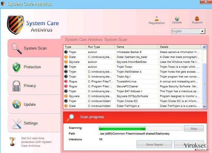 System Care Antivirus kuvankaappaus System Care Antivirus kuvankaappaus
