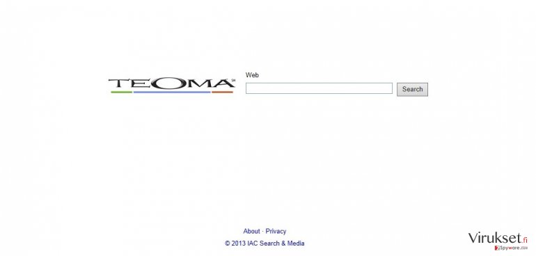 Teoma Web Search kuvankaappaus Teoma Web Search kuvankaappaus