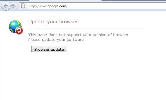 Update your browser kuvankaappaus Update your browser kuvankaappaus