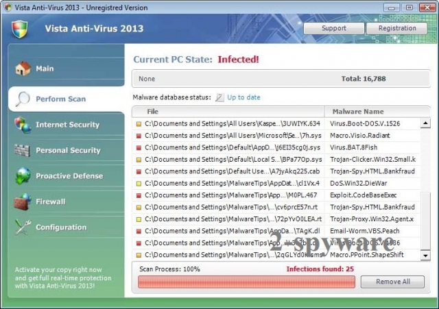 Vista Antivirus 2013 kuvankaappaus Vista Antivirus 2013 kuvankaappaus