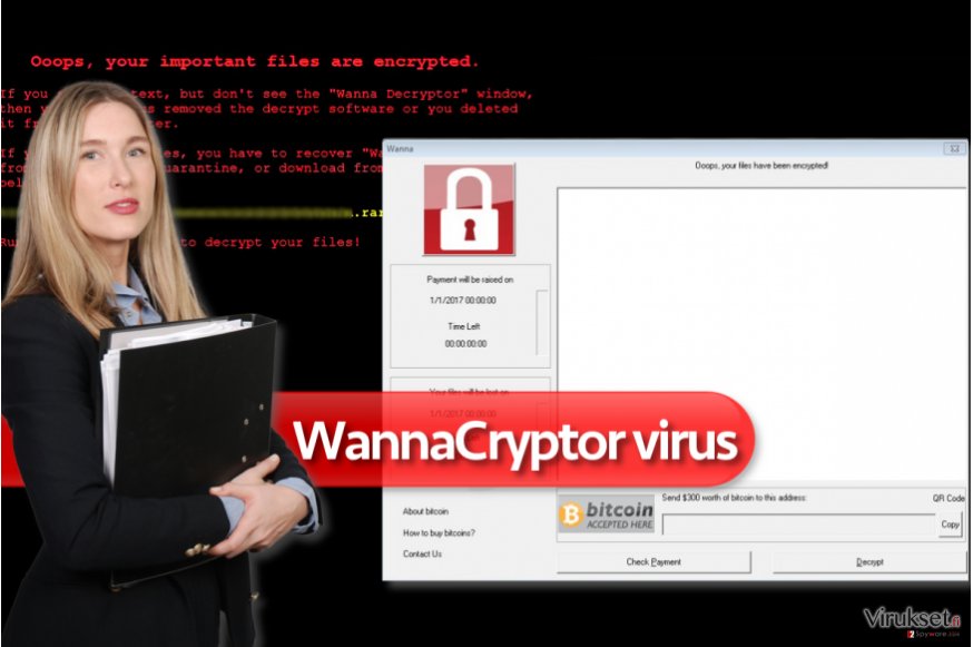 WannaCryptor lunnasohjelma virus WannaCryptor lunnasohjelma virus