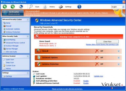 Windows AntiBreach Module kuvankaappaus Windows AntiBreach Module kuvankaappaus