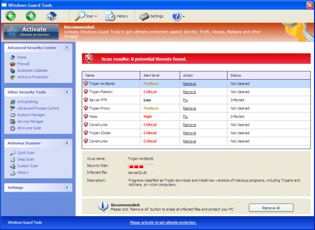 Windows Guard Tools kuvankaappaus Windows Guard Tools kuvankaappaus